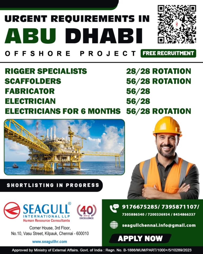 Offshore Jobs in Abu Dhabi: Urgent Free Recruitment for Riggers and Electricians 2 Offshore Jobs in Abu Dhabi: Urgent Free Recruitment for Riggers and Electricians