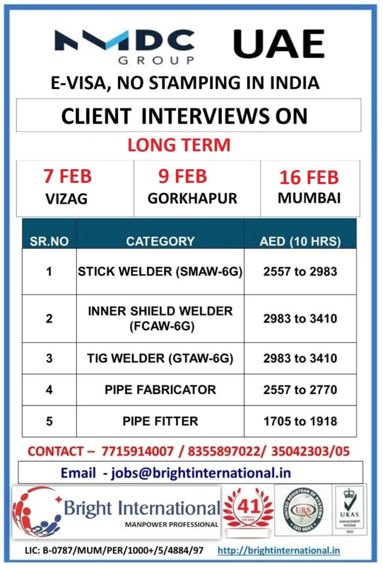 UAE Job Vacancy: NMDC Group Urgent Hiring for Long Term Projects
