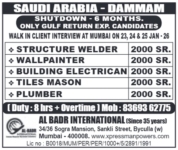 Saudi Arabia Shutdown Jobs: Urgent Hiring for Dammam Project (6 Months)