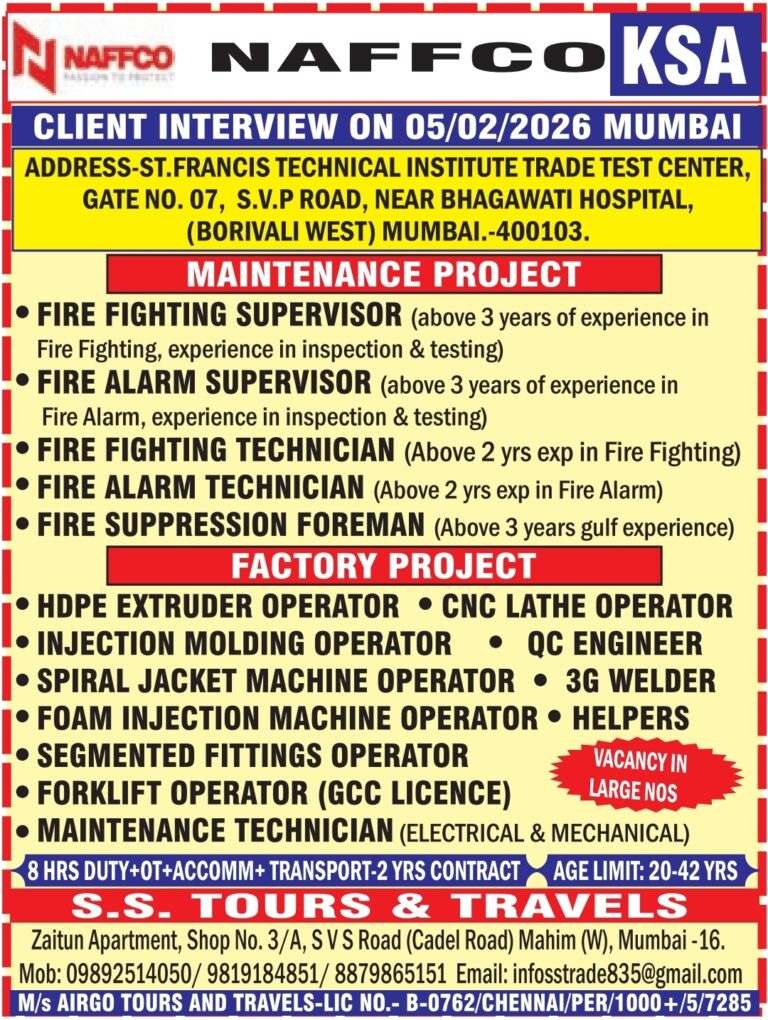 NAFFCO KSA Jobs: Massive Recruitment for Maintenance & Factory Projects