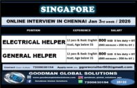 SINGAPORE  - ONLINE INTERVIEW IN CHENNAI