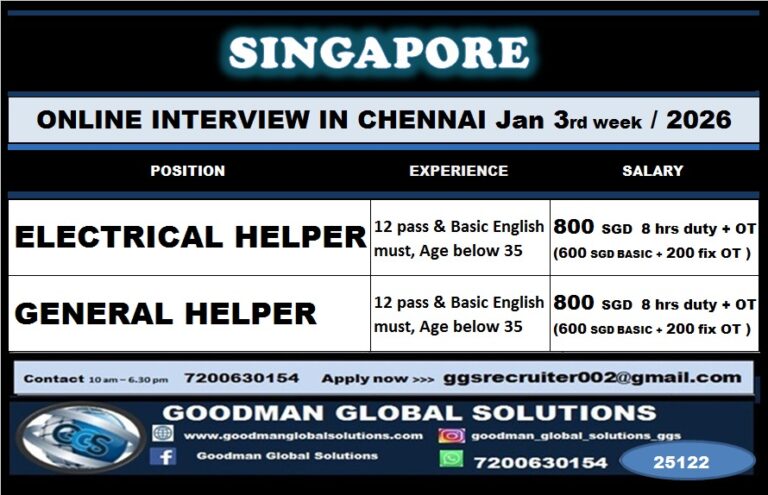 SINGAPORE - ONLINE INTERVIEW IN CHENNAI 7 SINGAPORE – ONLINE INTERVIEW IN CHENNAI