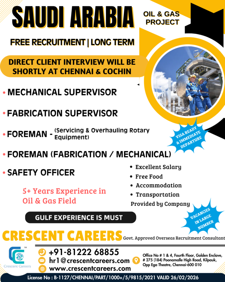 MECHANICAL SUPERVISOR / FABRICATION SUPERVISOR / FABRICTION FOREMAN / MECHANICAL FOREMAN / SAFETY OFFICER