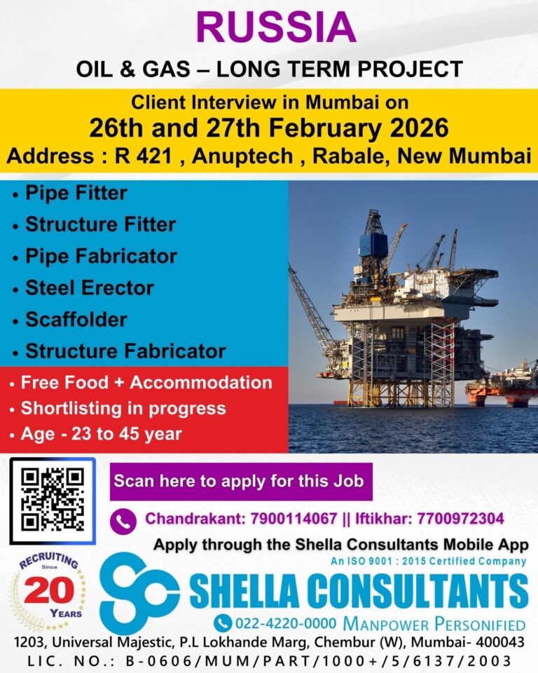 Exclusive Russia Oil and Gas Jobs Hiring by Shella Consultants 2 Exclusive Russia Oil and Gas Jobs Hiring by Shella Consultants