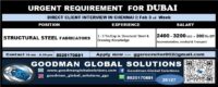 DUBAI - LONG TERM  DIRECT CLIENT INTERVIEW IN CHENNAI @ FEB 3rd WEEK
