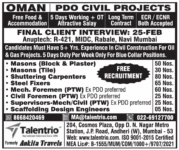 Free Recruitment Oman: PDO Civil Projects by Talentrio