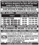 Oil & Gas Jobs in Algeria & Indonesia by Shreenath & Associates