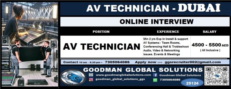 DUBAI - AV TECHNICIANS 5 DUBAI – AV TECHNICIANS
