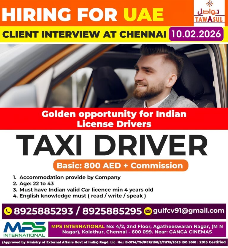 HIRING FOR TAWASUL UAE CLIENT INTERVIEW AT CHENNAI ON 10.02.2026