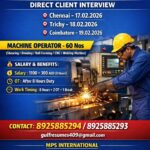 URGENT REQUIREMENT FOR RAS AL KHAIMAH – UAE DIRECT CLIENT INTERVIEW AT Chennai – 17.02.2026 AT Trichy – 18.02.2026 AT Coimbatore – 19.02.2026