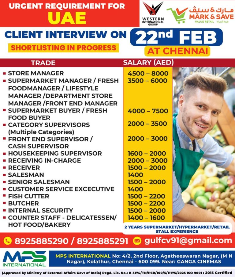 Client Interview in Chennai on 22.02.26