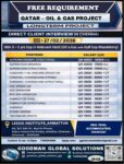 FREE REQUIREMENT - QATAR - LONG TERM - OIL & GAS PROJECT