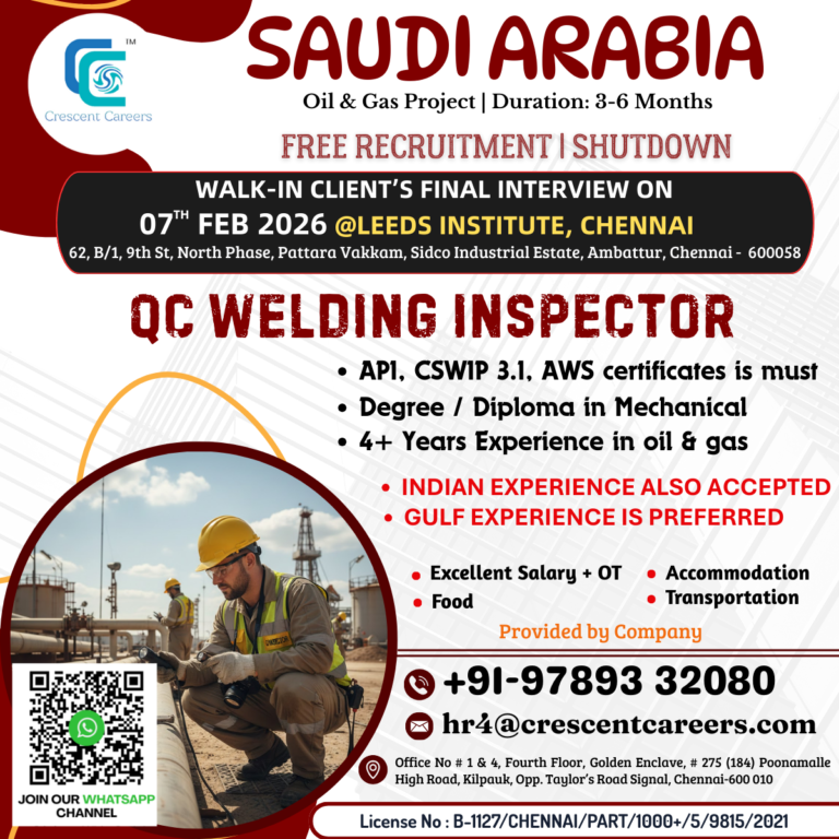 QC WELDING INSPECTOR / QC ENGINEER