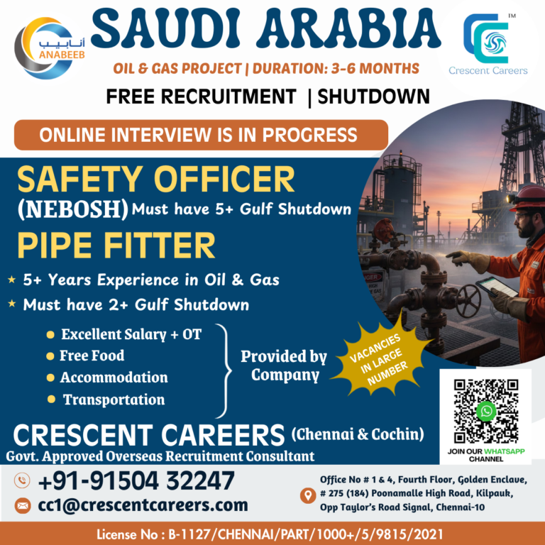 SAFETY OFFICER / PIPE FITTER 3 SAFETY OFFICER / PIPE FITTER