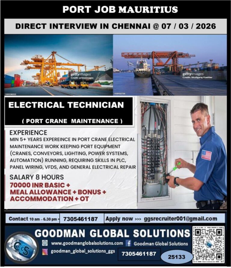 PORT JOB MAURITIUS  DIRECT CLIENT  INTERVIEW IN CHENNAI @ 07/03/2026