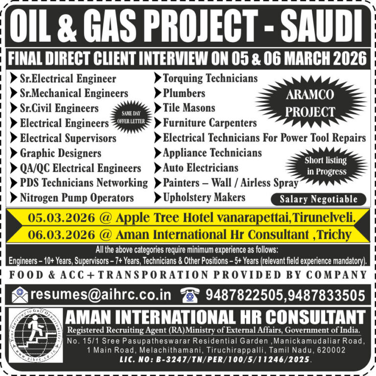 Direct Client Interview @ Tirunelveli & Trichy