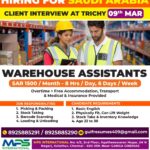 HIRING FOR SAUDI ARABIA CLIENT INTERVIEW AT TRICHY ON 09.03.2026