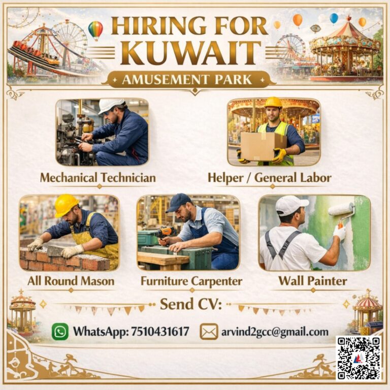 Kuwait Requirements - Mechanical Technician, Helper, Mason , carpenter, Wall Painter 3 Kuwait Requirements – Mechanical Technician, Helper, Mason , carpenter, Wall Painter