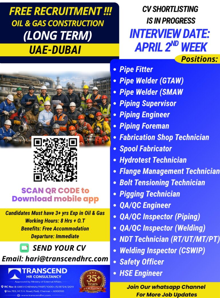 Oil & Gas Construction (Long Term) – UAE/Dubai