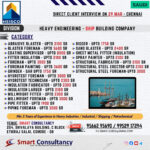 SAUDI ARABIA — URGENT HIRING 🔧 Heavy Engineering / Shipbuilding Company 📍 Direct Client Interview — 29 March | Chennai