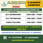 Dubai ELV Jobs – Urgent Hiring at Al Arab Arafa
