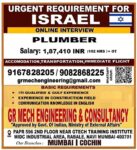 Israel Job Vacancy – Urgent Plumber Hiring at GR Mech Engineering