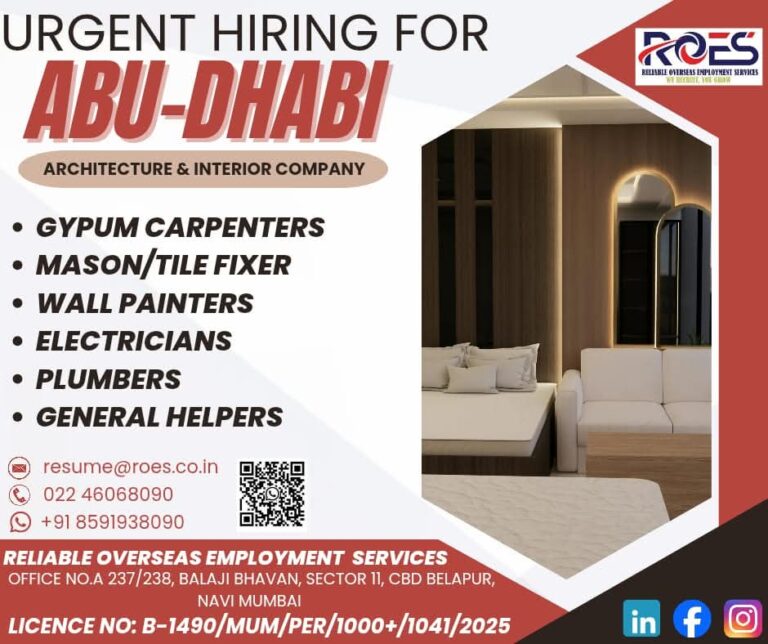 Abu Dhabi Job Vacancy – Urgent Hiring at ROES