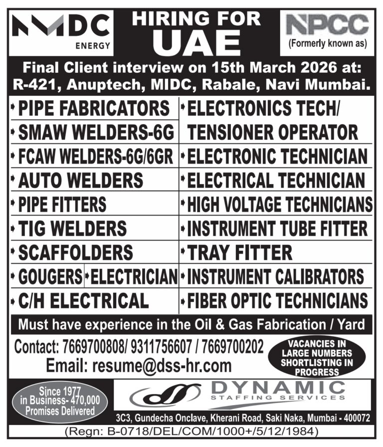 UAE Job Vacancy – Urgent Hiring at Dynamic Staffing Services