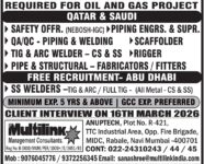 Qatar & Saudi Arabia Oil & Gas Jobs – Urgent Hiring at Multilink