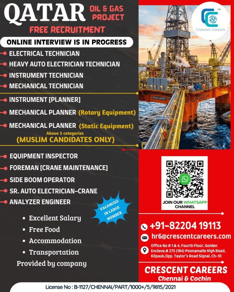 Qatar Oil & Gas Jobs – Urgent Hiring at Crescent Careers