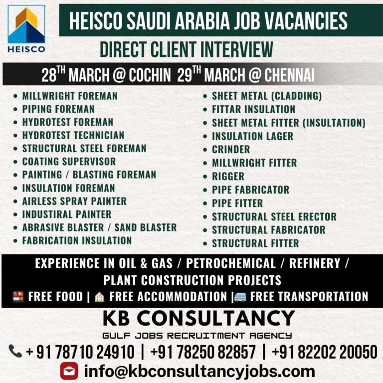 Saudi Arabia Job Vacancy – Urgent Hiring at KB Consultancy 7 Saudi Arabia Job Vacancy – Urgent Hiring at KB Consultancy