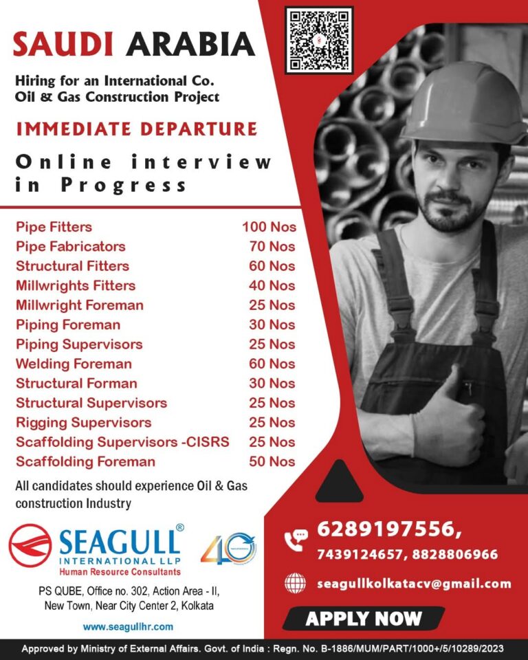 Saudi Arabia Oil & Gas Jobs – Urgent Hiring at Seagull International
