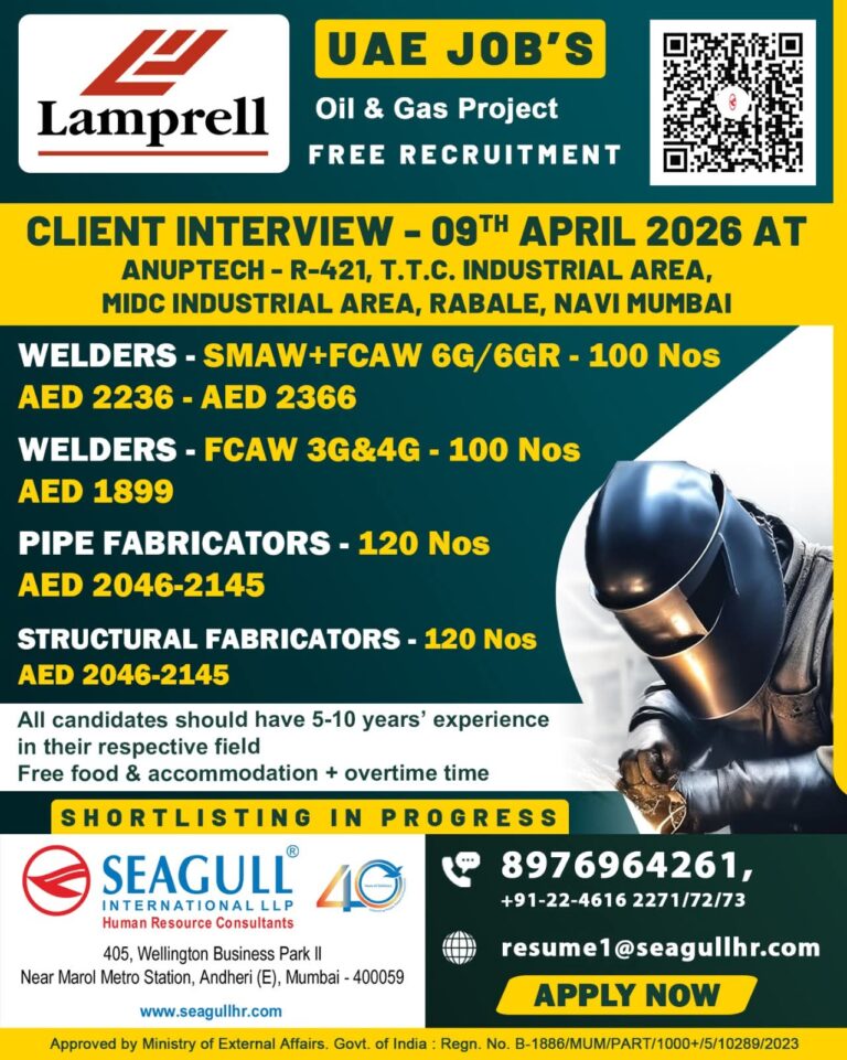 UAE Oil & Gas Jobs – Urgent Hiring at Lamprell Seagull