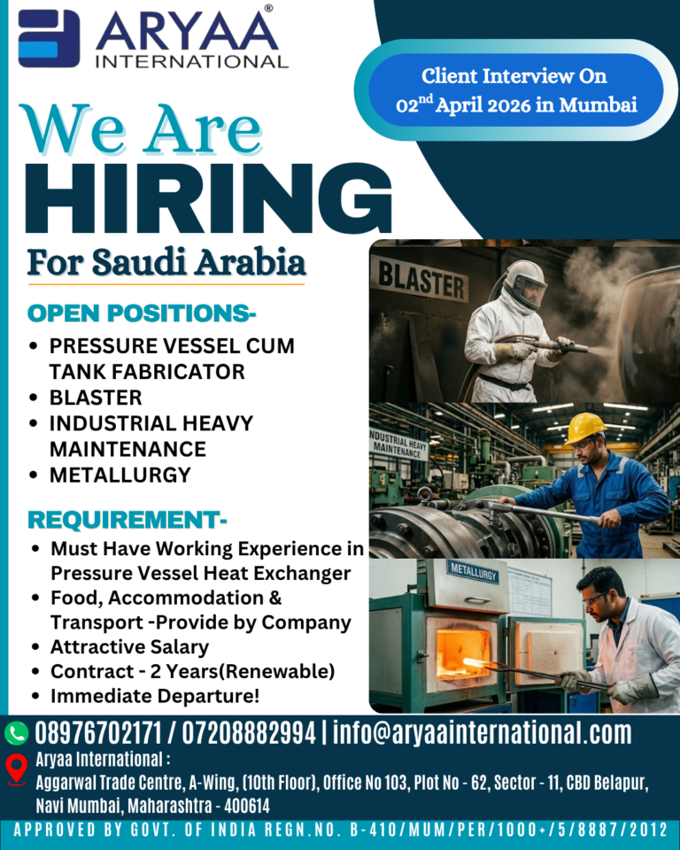 Job Opportunity in Saudi Arabia – Client Interview in Mumbai