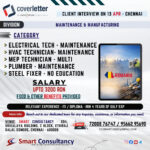 Looking for overseas job opportunities from Tamil Nadu? 🌍 Direct client interview happening in Chennai on April 13 for Romania jobs in maintenance & manufacturing sector.