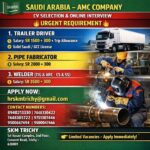 URGENT REQUIREMENT - SAUDI ARABIA