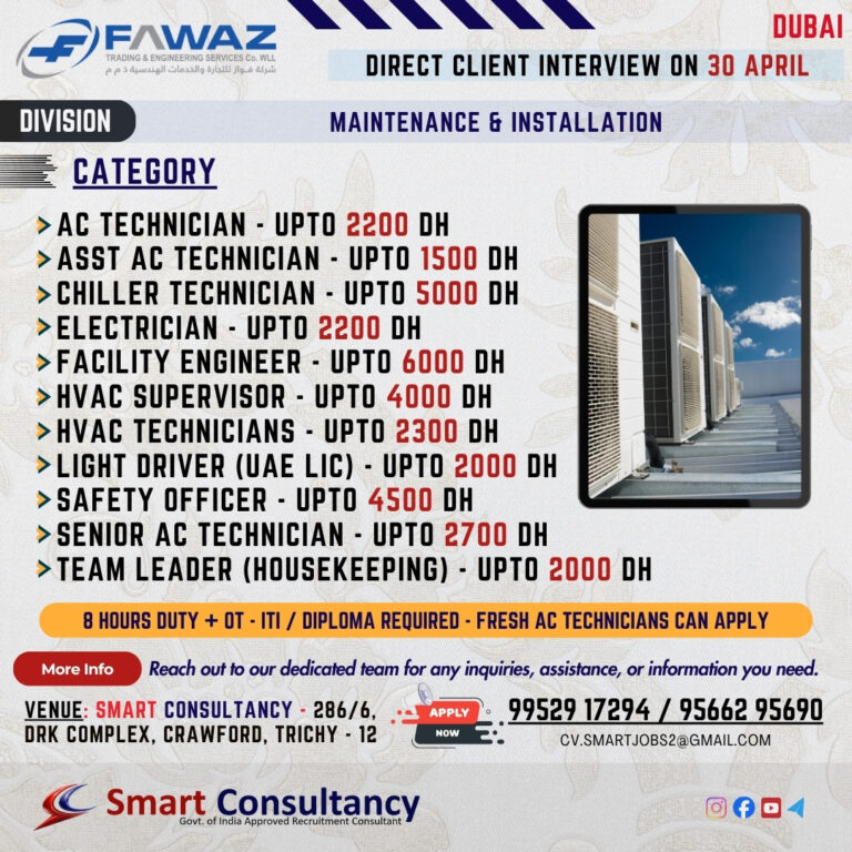 Dubai Job Alert – Direct Client Interview! 5 Dubai Job Alert – Direct Client Interview!