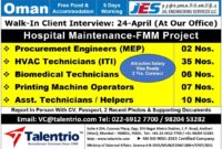 Oman Hospital Maintenance Jobs – Urgent Client Interview at Talentrio