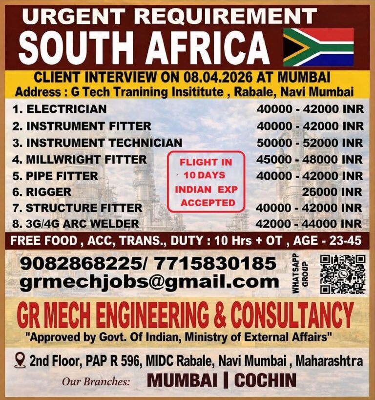 South Africa Job Vacancy – Urgent Hiring at GR Mech Engineering