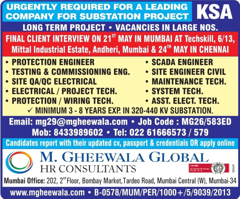 KSA Substation Jobs – Client Interview at M. Gheewala
