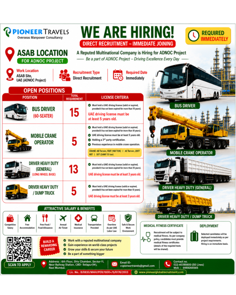 𝐖𝐞 𝐡𝐚𝐯𝐞 𝐚𝐧 𝐔𝐫𝐠𝐞𝐧𝐭 𝐑𝐞𝐪𝐮𝐢𝐫𝐞𝐦𝐞𝐧𝐭 𝐟𝐨𝐫 𝐭𝐡𝐞 #ASAB #UAE 𝐥𝐨𝐜𝐚𝐭𝐢𝐨𝐧.
