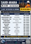 SAUDI ARABIA- OIL & GAS – LONG TERM PROJECT  DIRECT CLIENT INTERVIEW IN CHENNAI ON 07-07-2026