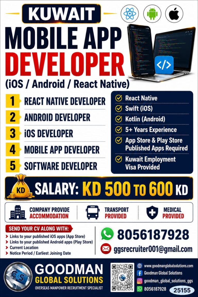 KUWAIT-MOBILE APP DEVELOPER  (IOS/Android/React Native)