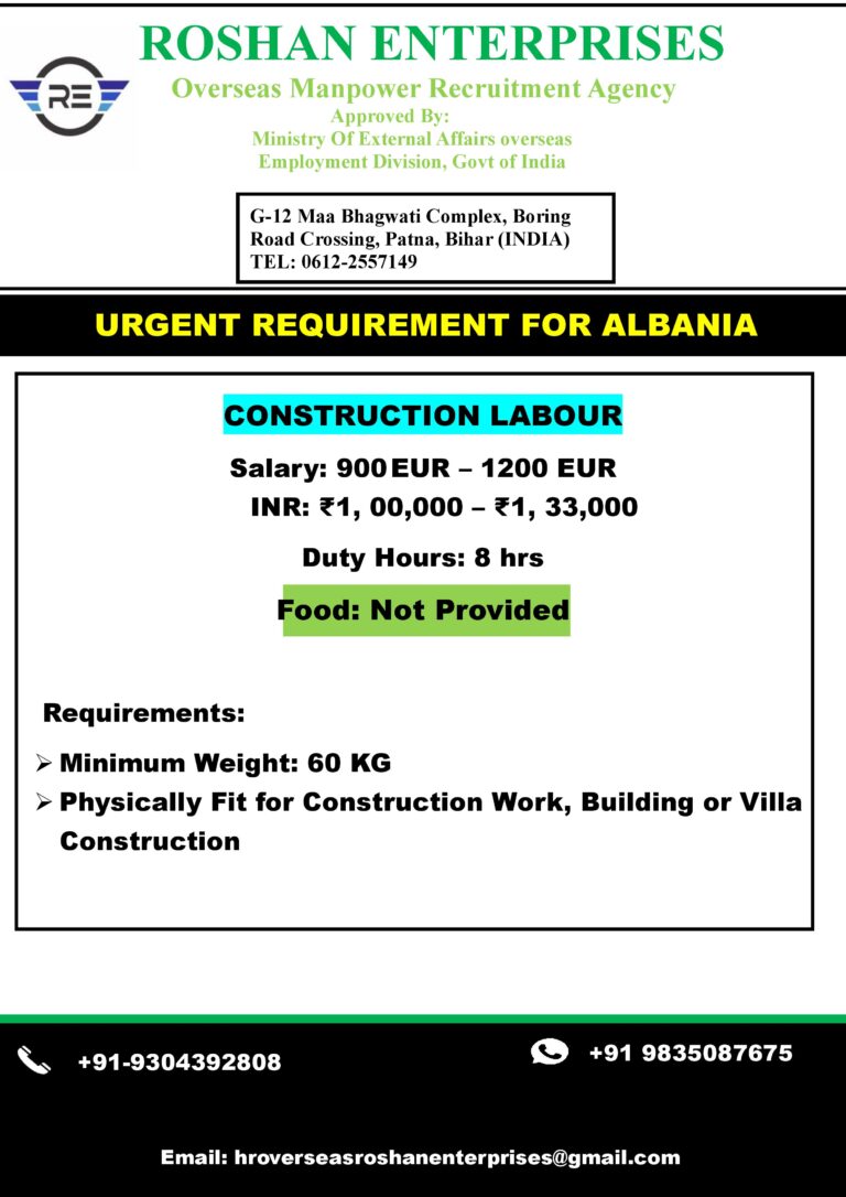 URGENT REQUIREMENT FOR ALBANIA