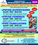 Client Interview at Kochi on 29th June, 2026 for Fortune Engineering Limited, Saudi -