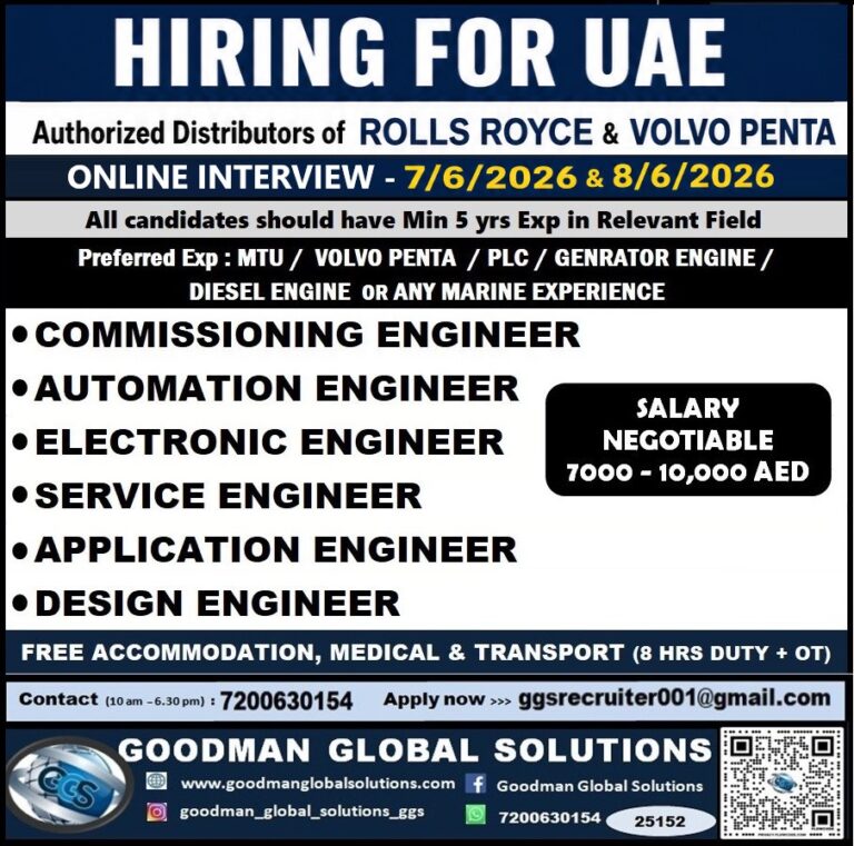 URGENT REQUIREMENT - ABUDHABI - LONG TERM ONLINE INTERVIEW IN CHENNAI ON 07/06/2026 & 08/06/2026 2 URGENT REQUIREMENT – ABUDHABI – LONG TERM ONLINE INTERVIEW IN CHENNAI ON 07/06/2026 & 08/06/2026