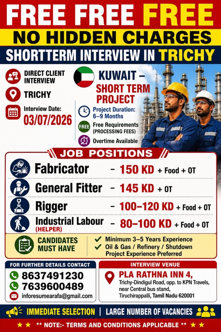 DIRECT CLIENT INTERVIEW ON 03.07.2026 @TRICHY