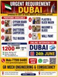 Dubai Job Vacancy - Urgent Hiring at GR Mech Engineering