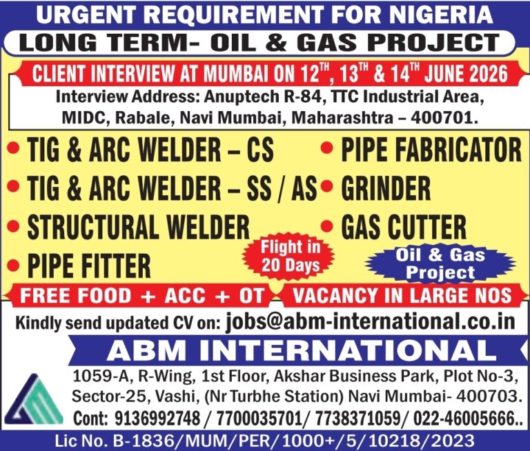 Nigeria Oil & Gas Jobs – Urgent Hiring at ABM International