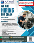Job Opportunity: Mechanical Technician for Oman